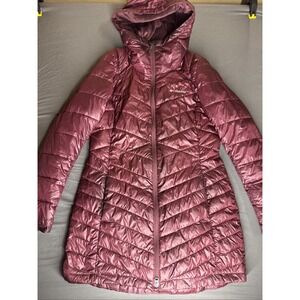 Columbia Omni-Heat Infinity Women's M Maroon Long Puffer Jacket Warm Coat Ski